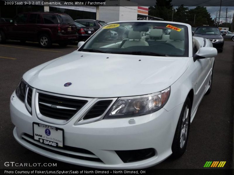 Arctic White / Parchment 2009 Saab 9-3 2.0T Convertible