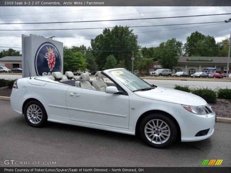 Arctic White / Parchment 2009 Saab 9-3 2.0T Convertible