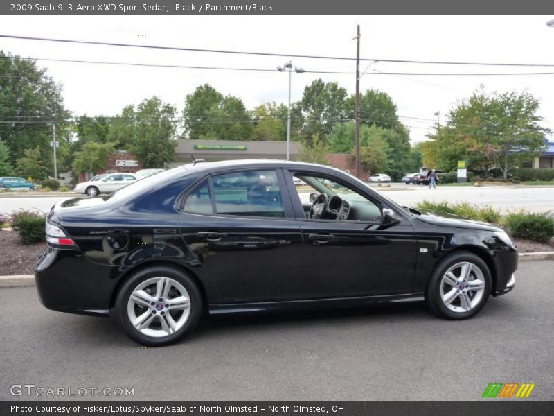 Black / Parchment/Black 2009 Saab 9-3 Aero XWD Sport Sedan