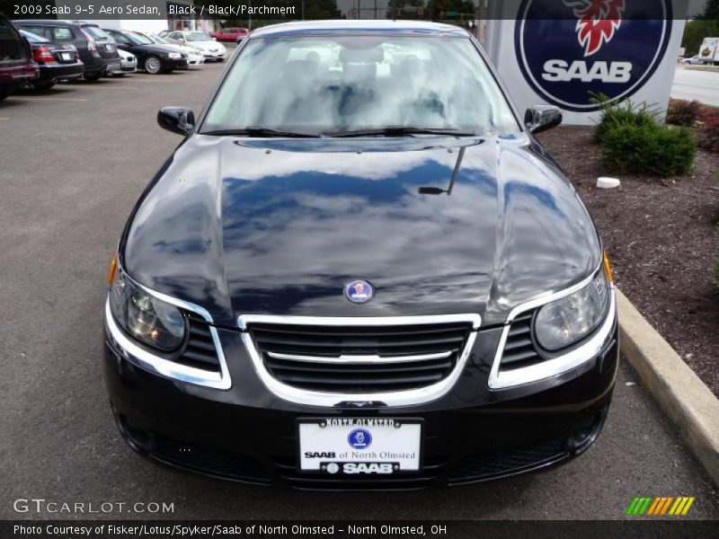 Black / Black/Parchment 2009 Saab 9-5 Aero Sedan
