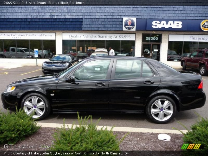 Black / Black/Parchment 2009 Saab 9-5 Aero Sedan