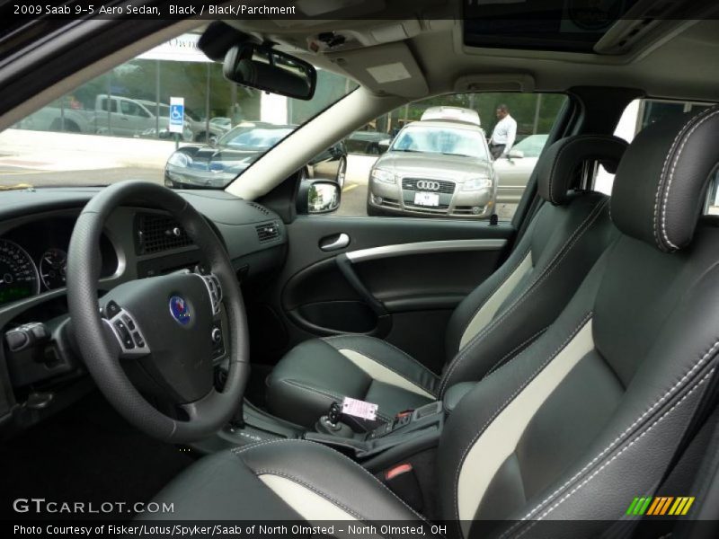 Black / Black/Parchment 2009 Saab 9-5 Aero Sedan