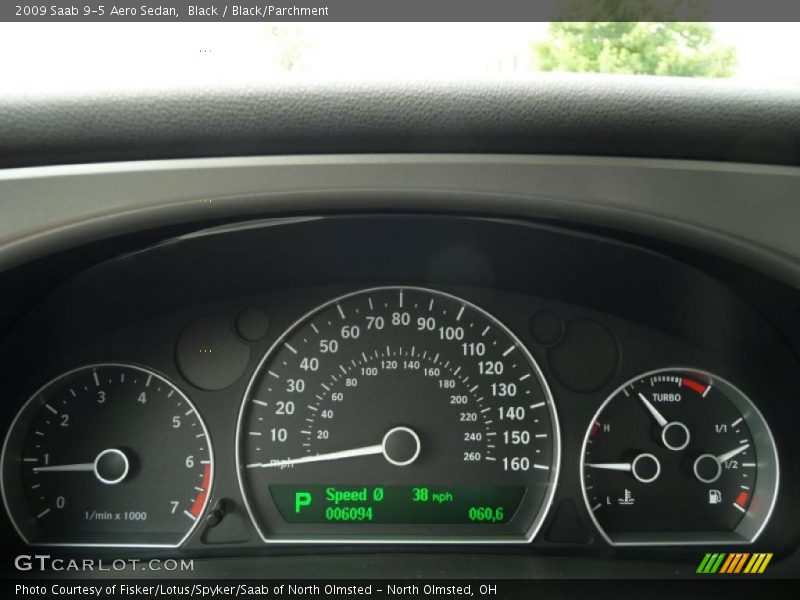 Black / Black/Parchment 2009 Saab 9-5 Aero Sedan