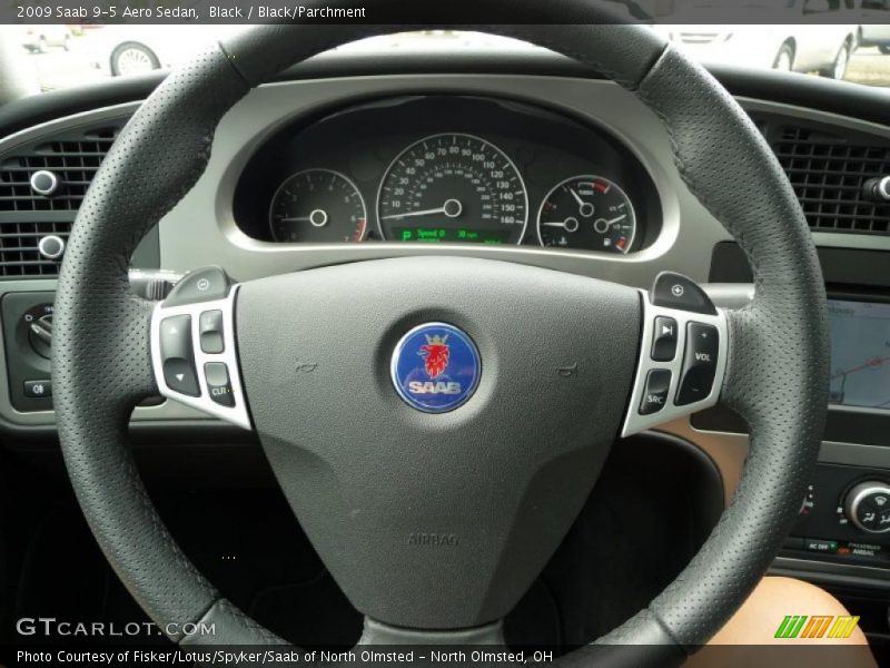 Black / Black/Parchment 2009 Saab 9-5 Aero Sedan