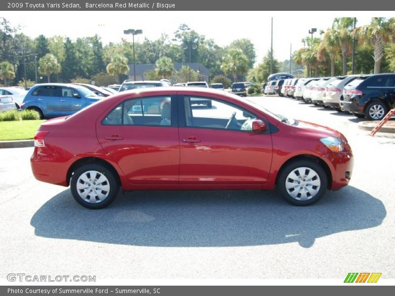 Barcelona Red Metallic / Bisque 2009 Toyota Yaris Sedan