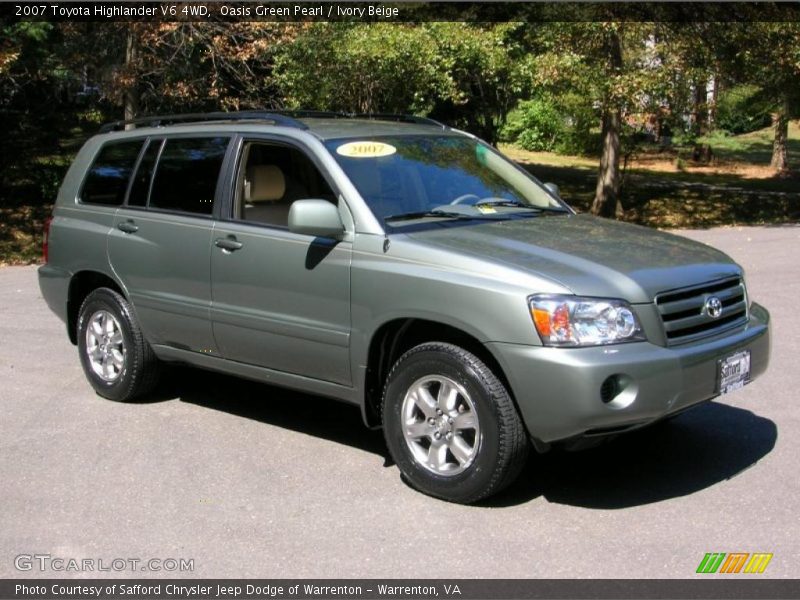 Oasis Green Pearl / Ivory Beige 2007 Toyota Highlander V6 4WD