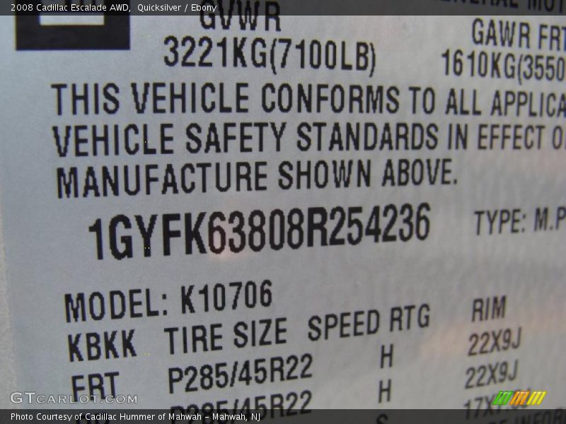 Quicksilver / Ebony 2008 Cadillac Escalade AWD