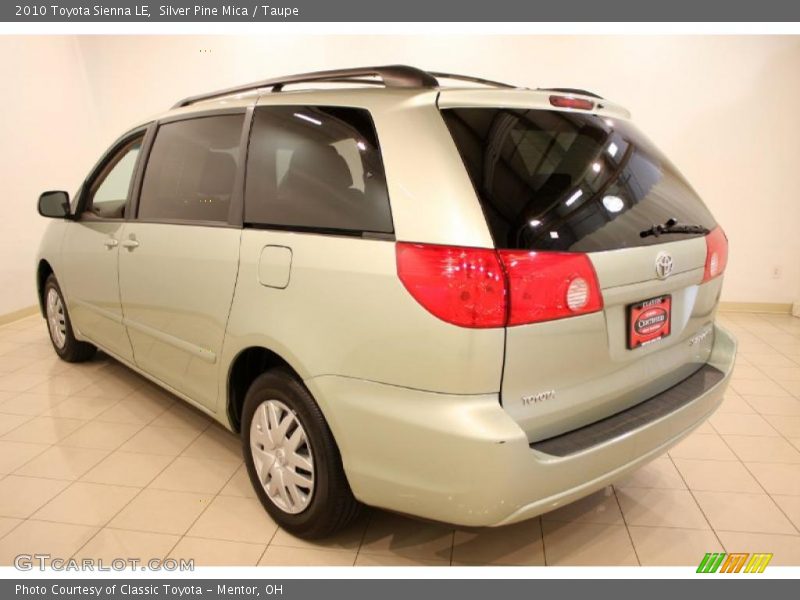 Silver Pine Mica / Taupe 2010 Toyota Sienna LE