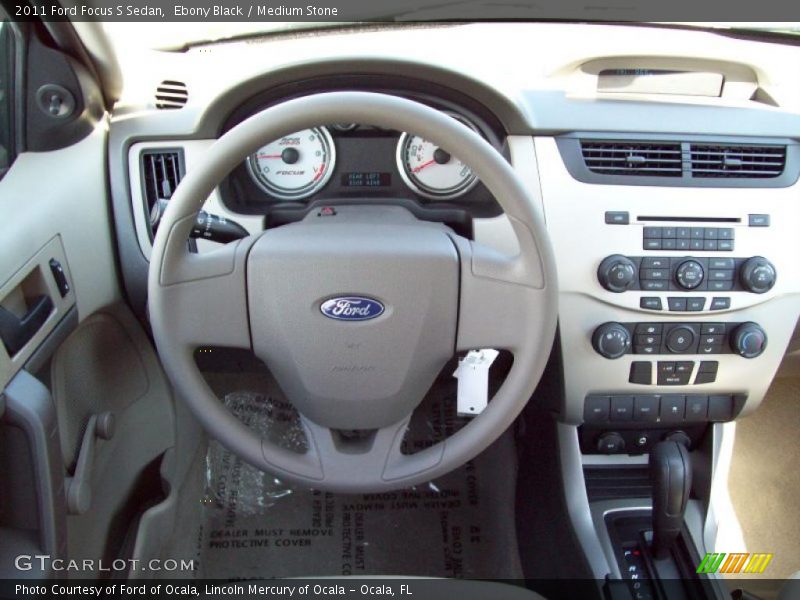 Ebony Black / Medium Stone 2011 Ford Focus S Sedan