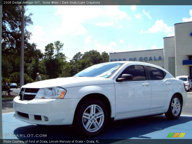 Stone White / Dark Khaki/Light Graystone 2008 Dodge Avenger SXT
