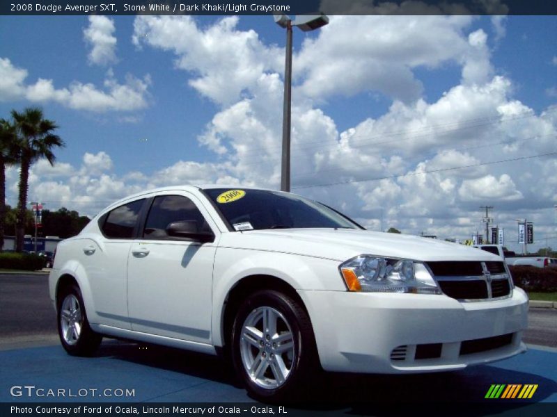 Stone White / Dark Khaki/Light Graystone 2008 Dodge Avenger SXT