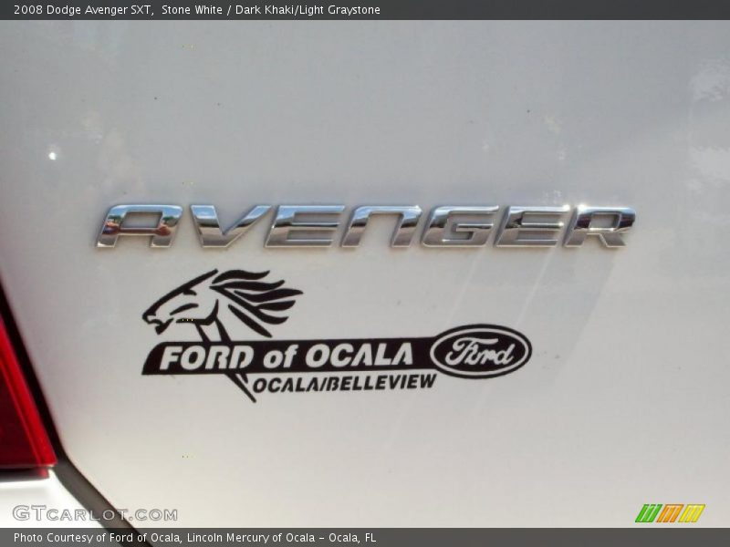 Stone White / Dark Khaki/Light Graystone 2008 Dodge Avenger SXT