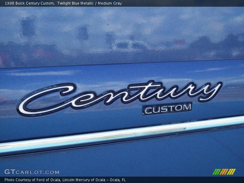 Twilight Blue Metallic / Medium Gray 1998 Buick Century Custom