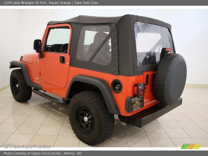 Impact Orange / Dark Slate Gray 2006 Jeep Wrangler SE 4x4
