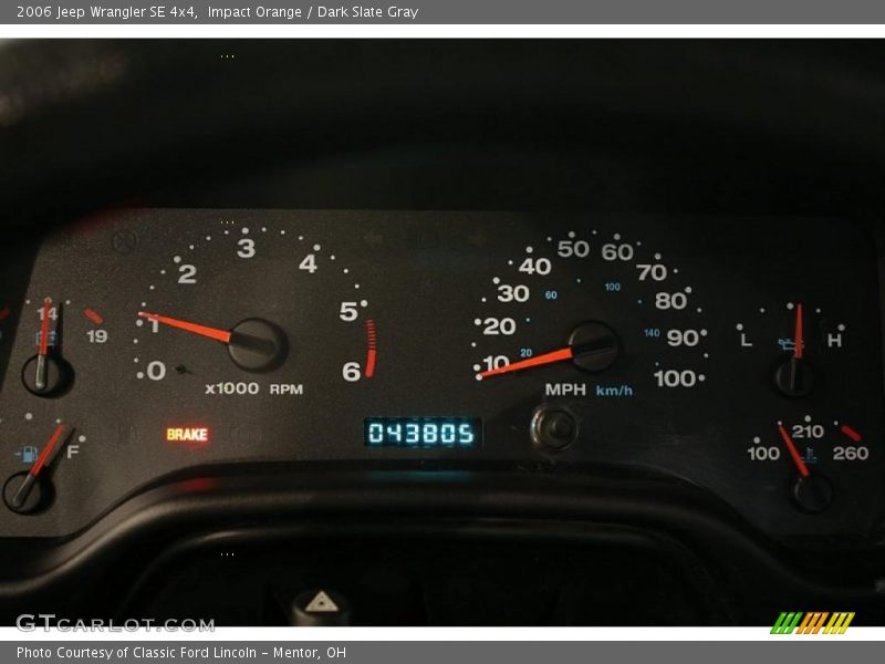 Impact Orange / Dark Slate Gray 2006 Jeep Wrangler SE 4x4