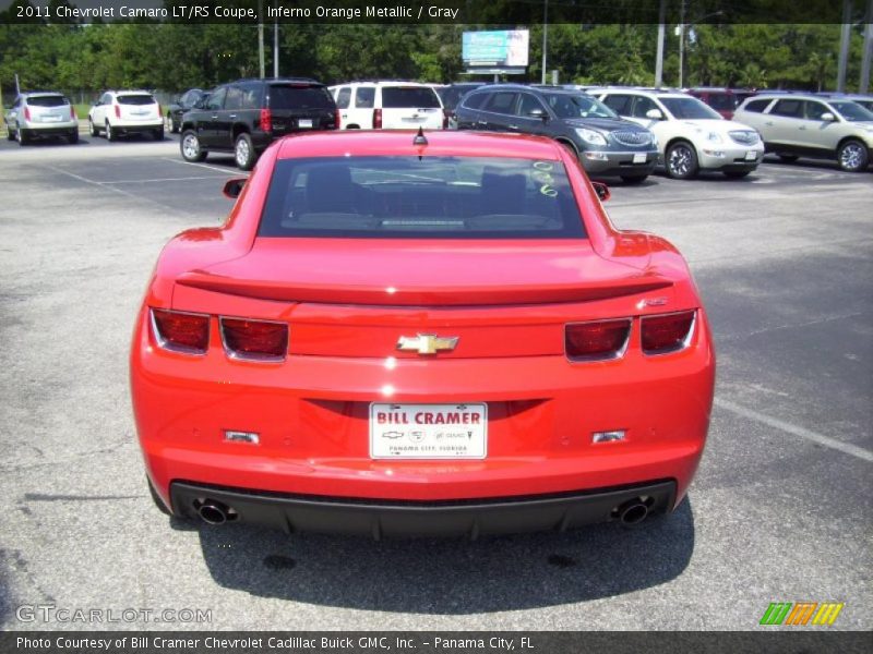 Inferno Orange Metallic / Gray 2011 Chevrolet Camaro LT/RS Coupe