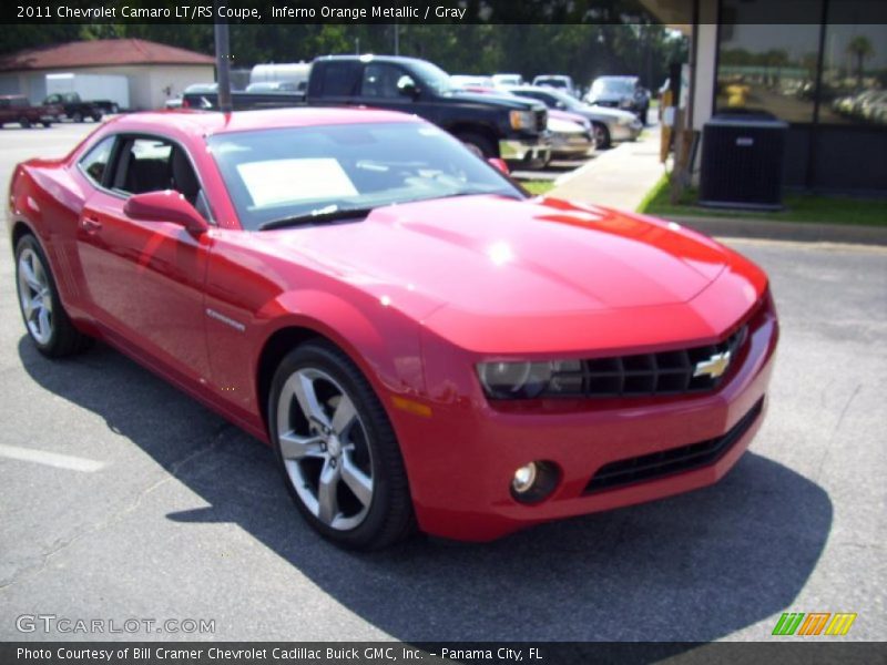 Inferno Orange Metallic / Gray 2011 Chevrolet Camaro LT/RS Coupe