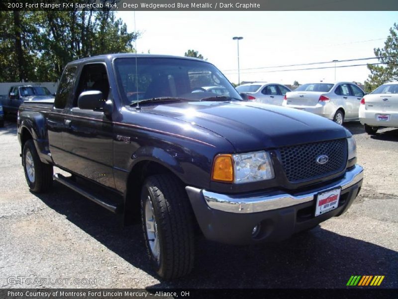 Deep Wedgewood Blue Metallic / Dark Graphite 2003 Ford Ranger FX4 SuperCab 4x4