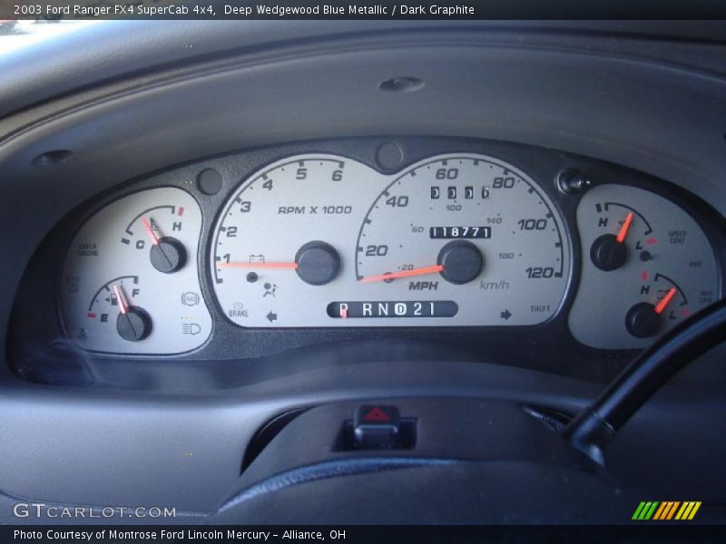 Deep Wedgewood Blue Metallic / Dark Graphite 2003 Ford Ranger FX4 SuperCab 4x4