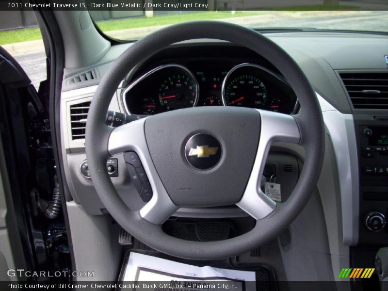 Dark Blue Metallic / Dark Gray/Light Gray 2011 Chevrolet Traverse LS