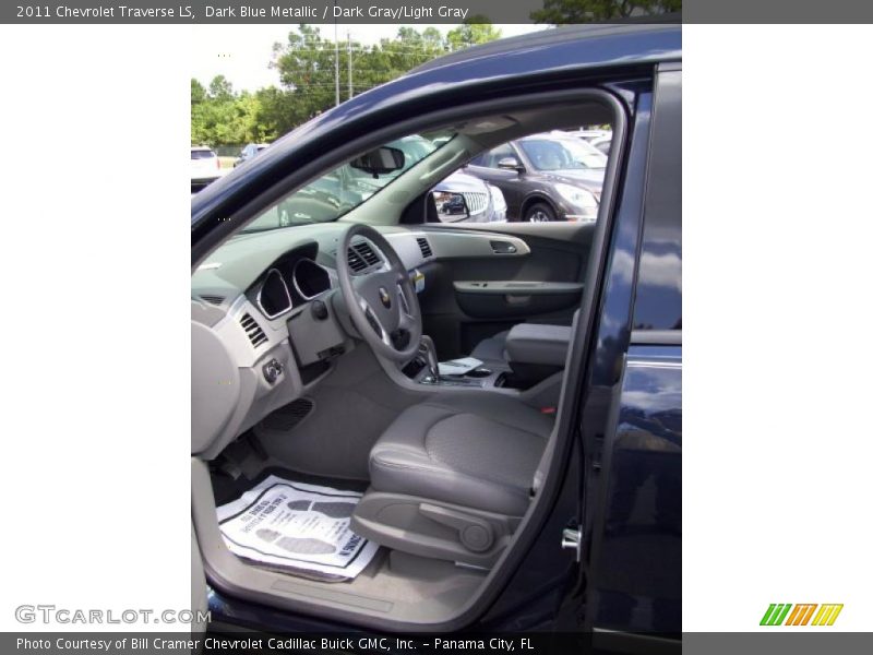 Dark Blue Metallic / Dark Gray/Light Gray 2011 Chevrolet Traverse LS