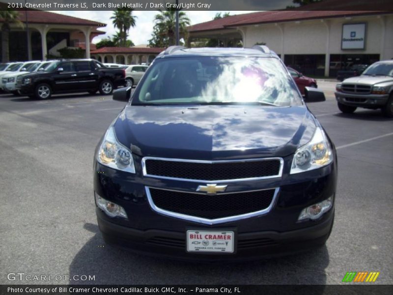 Dark Blue Metallic / Dark Gray/Light Gray 2011 Chevrolet Traverse LS