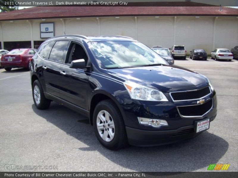 Dark Blue Metallic / Dark Gray/Light Gray 2011 Chevrolet Traverse LS