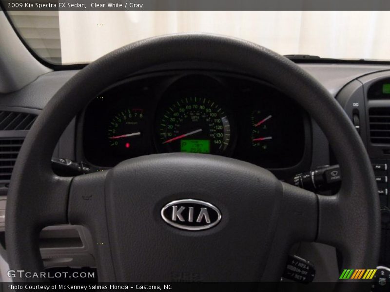 Clear White / Gray 2009 Kia Spectra EX Sedan