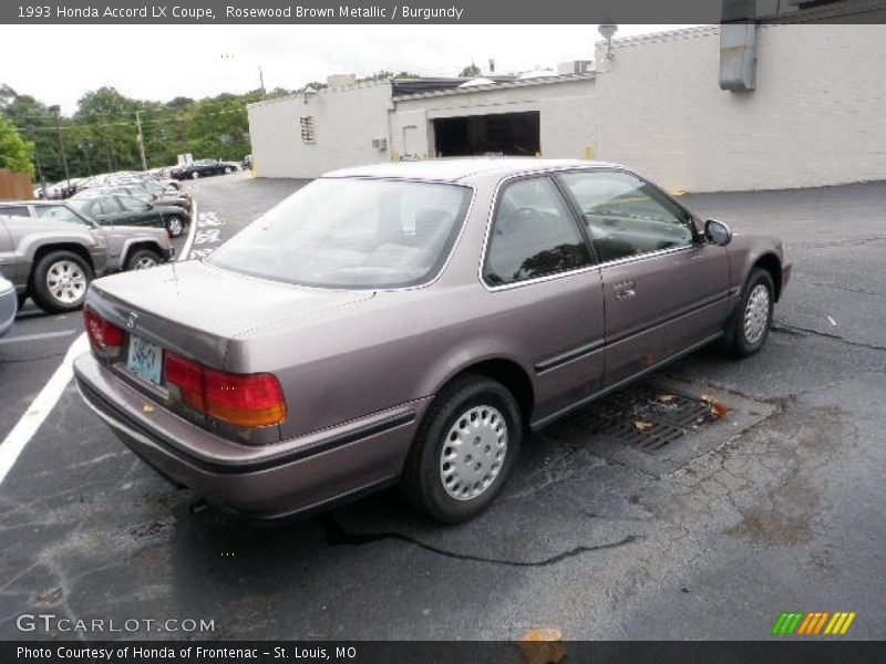 Rosewood Brown Metallic / Burgundy 1993 Honda Accord LX Coupe