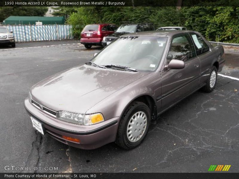 Rosewood Brown Metallic / Burgundy 1993 Honda Accord LX Coupe