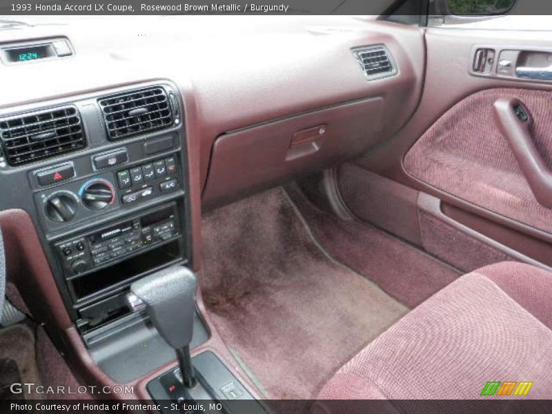 Rosewood Brown Metallic / Burgundy 1993 Honda Accord LX Coupe