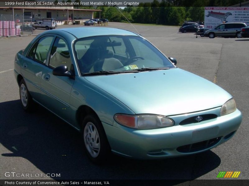 Aquamarine Frost Metallic / Medium Graphite 1999 Ford Escort SE Sedan