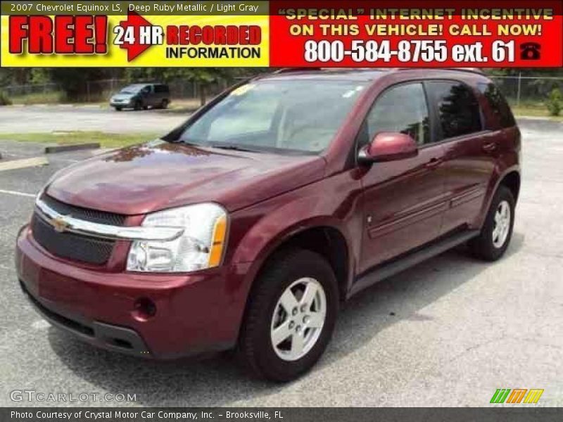 Deep Ruby Metallic / Light Gray 2007 Chevrolet Equinox LS