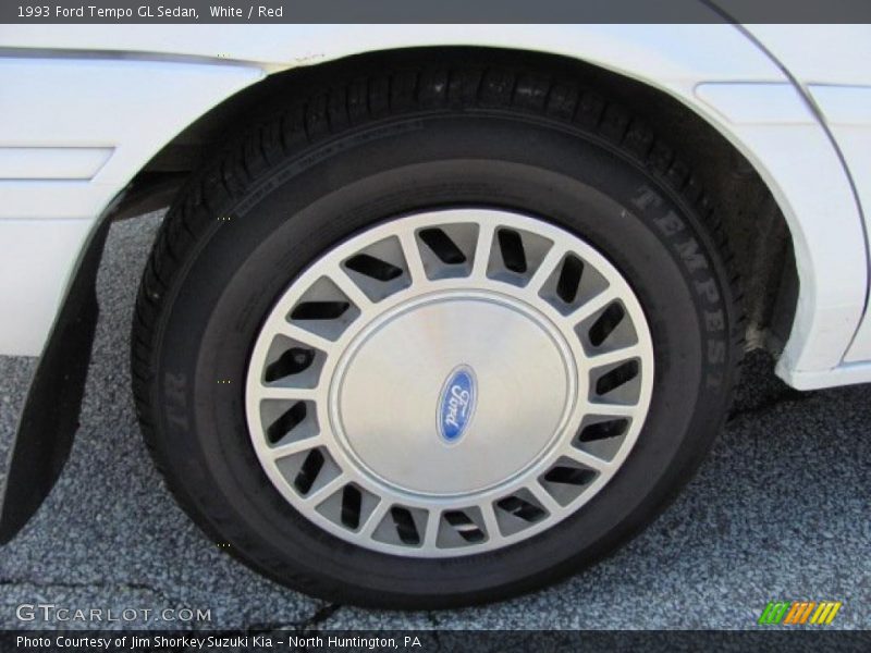 White / Red 1993 Ford Tempo GL Sedan
