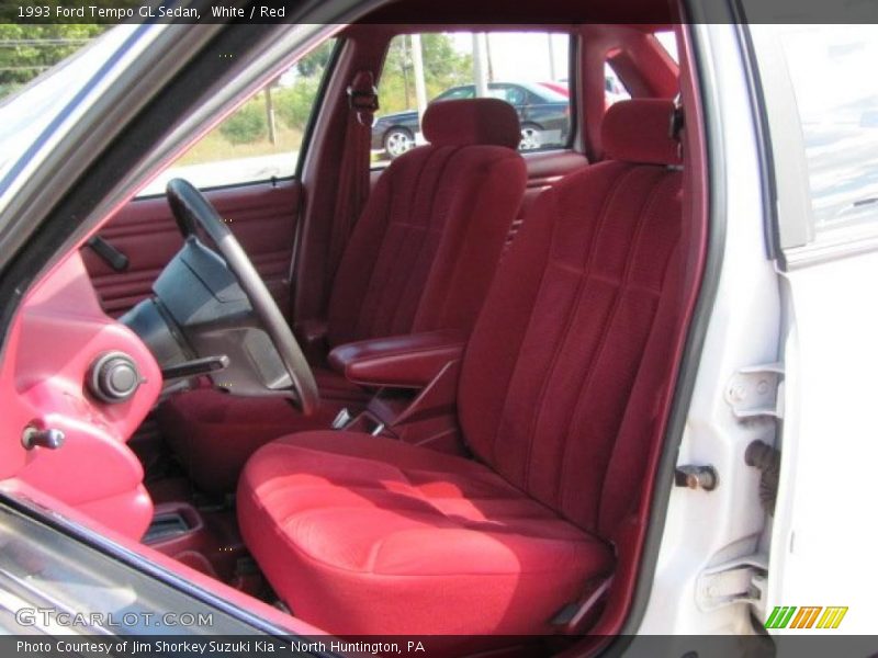 White / Red 1993 Ford Tempo GL Sedan
