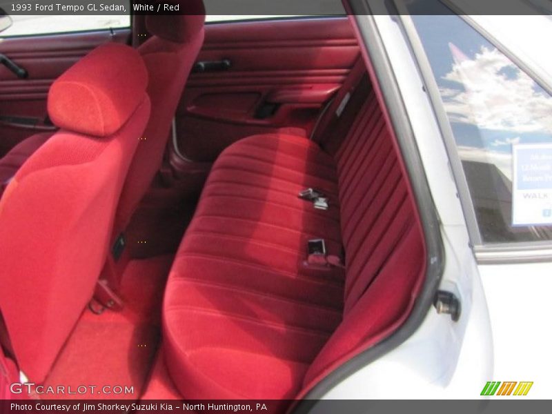White / Red 1993 Ford Tempo GL Sedan