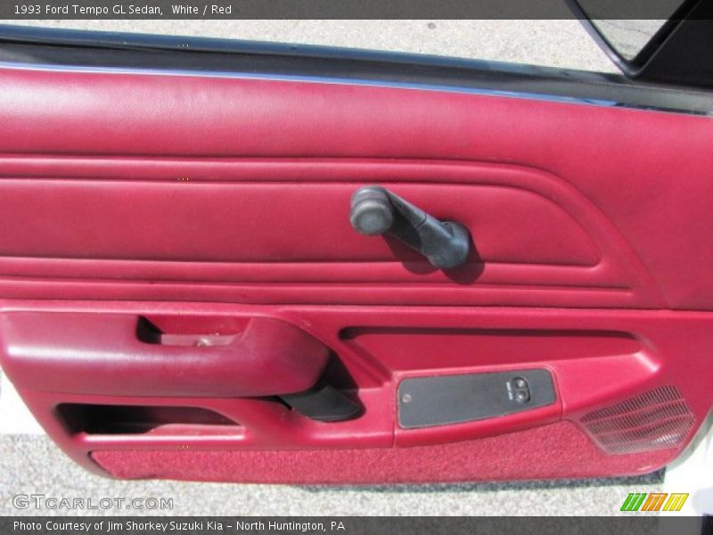 White / Red 1993 Ford Tempo GL Sedan