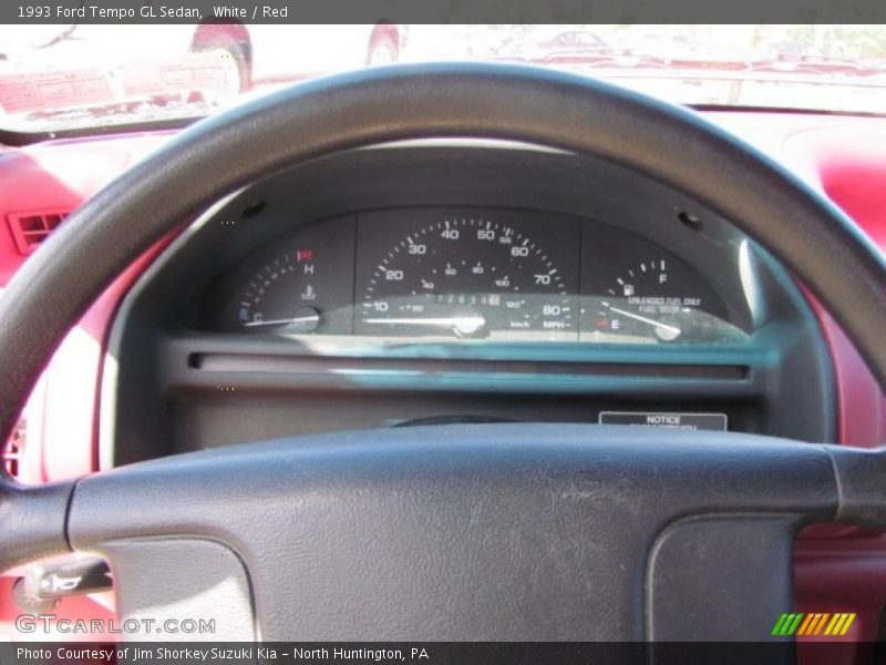 White / Red 1993 Ford Tempo GL Sedan