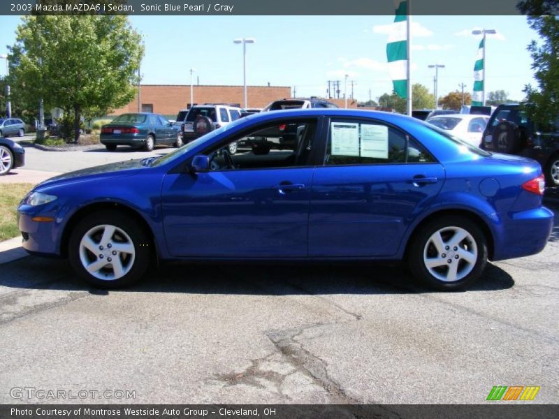 Sonic Blue Pearl / Gray 2003 Mazda MAZDA6 i Sedan