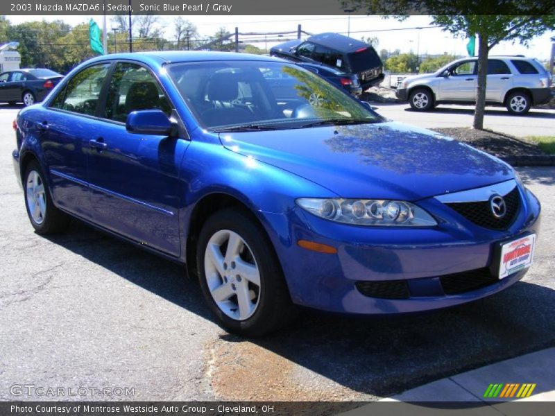 Sonic Blue Pearl / Gray 2003 Mazda MAZDA6 i Sedan
