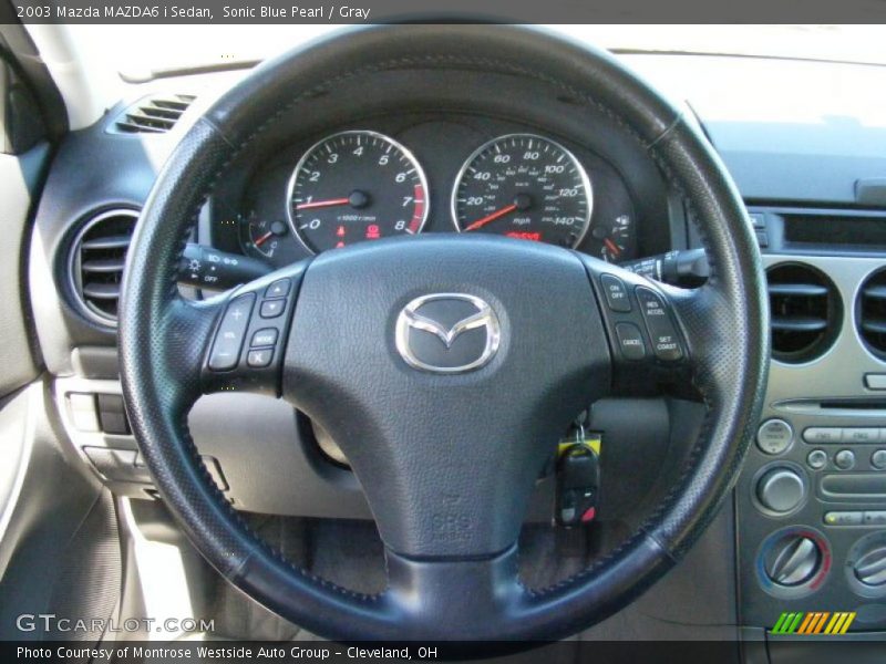 Sonic Blue Pearl / Gray 2003 Mazda MAZDA6 i Sedan
