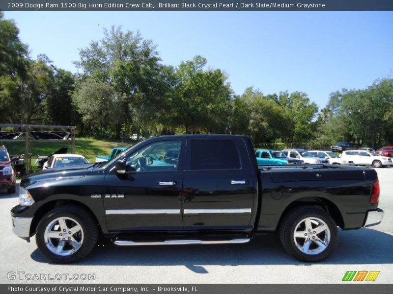 Brilliant Black Crystal Pearl / Dark Slate/Medium Graystone 2009 Dodge Ram 1500 Big Horn Edition Crew Cab