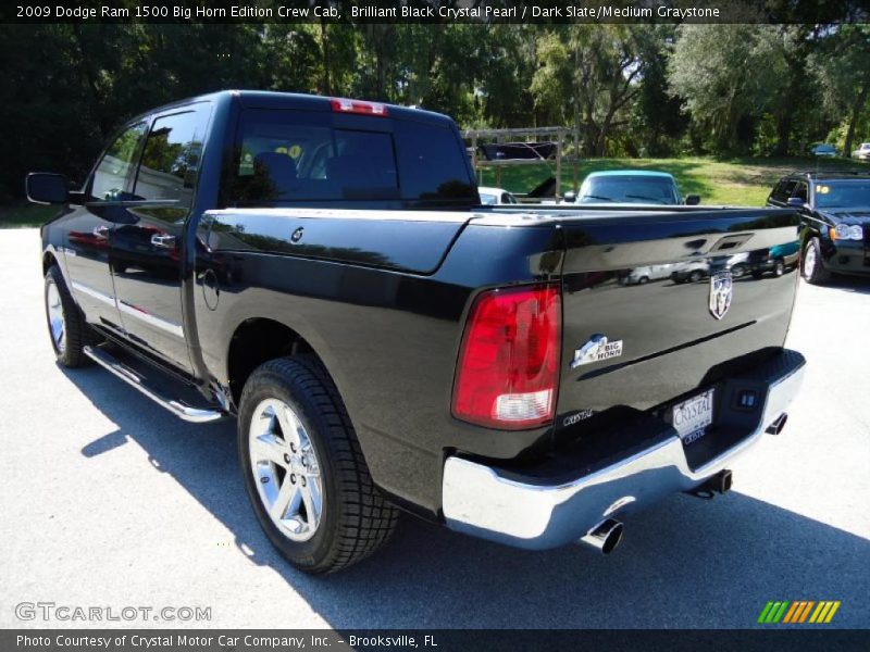 Brilliant Black Crystal Pearl / Dark Slate/Medium Graystone 2009 Dodge Ram 1500 Big Horn Edition Crew Cab