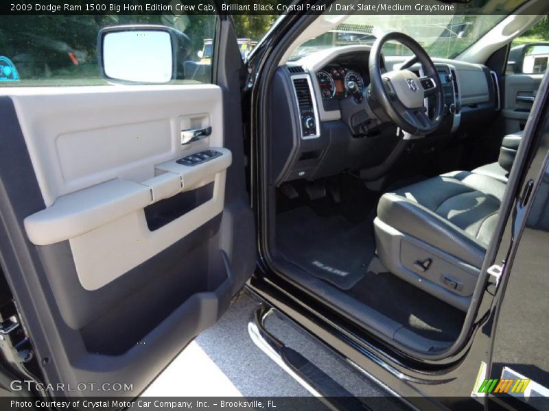 Brilliant Black Crystal Pearl / Dark Slate/Medium Graystone 2009 Dodge Ram 1500 Big Horn Edition Crew Cab