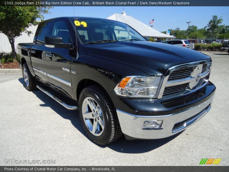 Brilliant Black Crystal Pearl / Dark Slate/Medium Graystone 2009 Dodge Ram 1500 Big Horn Edition Crew Cab