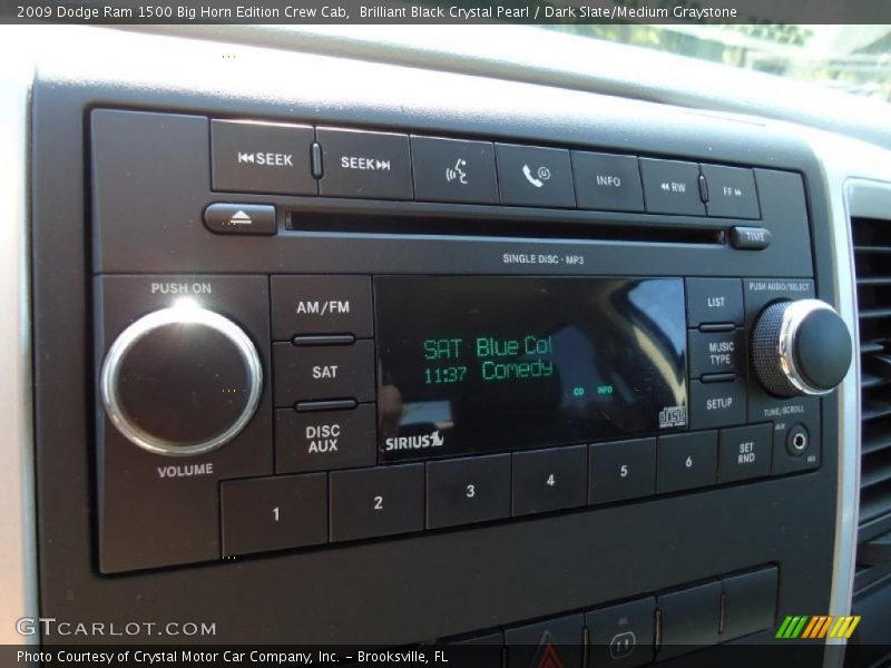 Brilliant Black Crystal Pearl / Dark Slate/Medium Graystone 2009 Dodge Ram 1500 Big Horn Edition Crew Cab