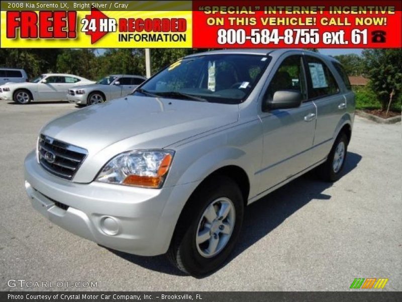 Bright Silver / Gray 2008 Kia Sorento LX