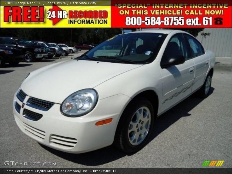 Stone White / Dark Slate Gray 2005 Dodge Neon SXT