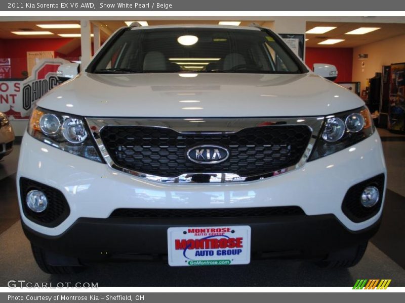 Snow White Pearl / Beige 2011 Kia Sorento EX V6 AWD