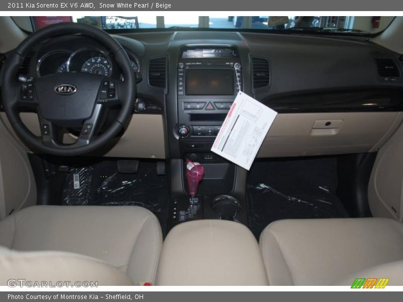 Snow White Pearl / Beige 2011 Kia Sorento EX V6 AWD